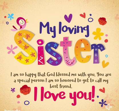 Poster with love blessing sister love quotes For Sister Paper Print