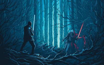 Movie Star Wars Episode VII The Force Awakens Star Wars Finn Kylo Ren Lightsaber ON FINE ART PAPER HD QUALITY WALLPAPER POSTER Fine Art Print