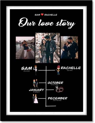 Custom Photo Frames for Wall Decor for Valentine's Day Gift,Birthday, Anniversary, Wedding Gifts for Friends, Couples and Parents (3 Photo,Black) Paper Print