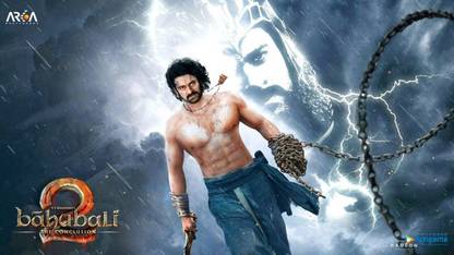 Poster Bahubali 2 The Conclusion 1 sl071 (Plastic Large Wall Poster, 36x24 Inches, Multicolor) Fine Art Print