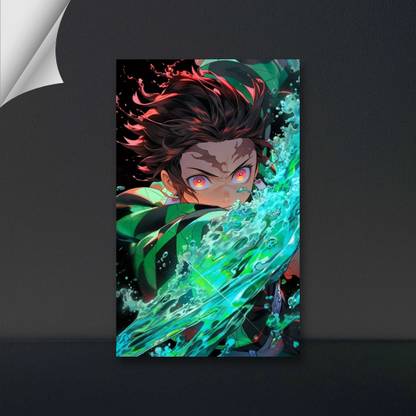 VIRGIN ARTS | TANJIRO KAMADO |SUN BREATHING | WATER BREATHING | DEMON SLAYER | ANIME | 300 GSM A4 FRAMED POSTER FOR WALL Photographic Paper