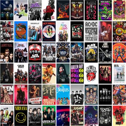 54 Rock Band Posters – A Mix of Timeless Classic and Modern Music Icon Vinyl