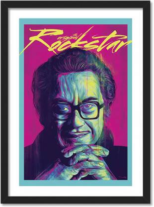 Rockstar Kishor Kumar Popl Art Framed Poster For Room Office Paper Print