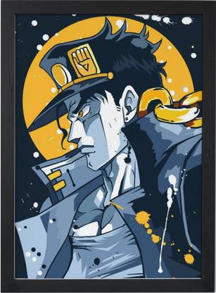 jojo bizzare poster with frame anime wall poster (Size_13x9.8 inch) Paper Print