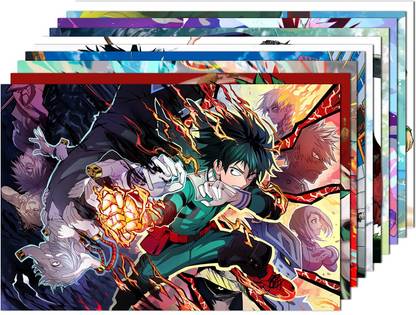 Big Anime Posters For Room Walls Set Of 10 Unframed Posters (My hero academia) Paper Print