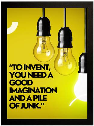 Motivational Poster- Imagination Success Quote -Paper Print- Framed-12x8 Inches Paper Print