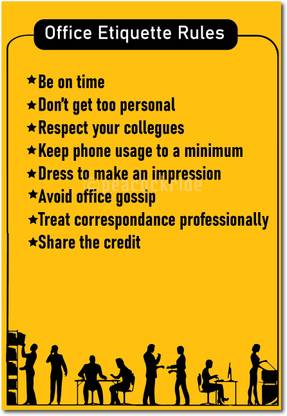 Office Etiquette Rules I Office I Factory I Wall Poster A4 Fine Art Print