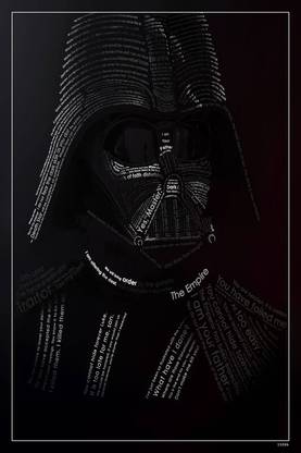 Star Wars Darth Vader Typography Typographic Portrait Matte Finish Poster Paper Print