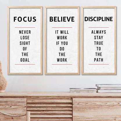 Motivational Quote Wall Poster for Kids Room & Home Decor - Inspirational Poster for Living Room Bedroom Study Room /School/ Library/ gym/ yoga- wall decoration (set of 3) Paper Print