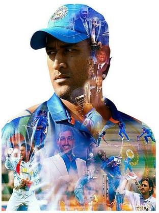 mahindra shingh dhoni motivational wall poster Fine Art Print