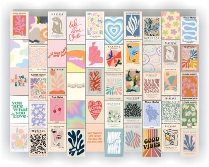 Danish Pastel Room Decor Aesthetic, Danish Pastel Aesthetic Decor for Dorm, Danish Pastel Wall Collage Kit Aesthetic Pictures for Dorm Wall Decor, Wall Collage Kit ?50 PCS, 6x4 in Paper Print