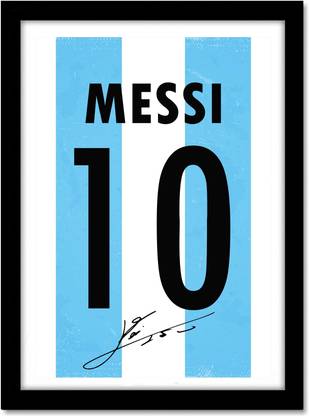 Messi Jersey Argentina Framed Poster for Room & Office(10x13 inch,Framed) Paper Print