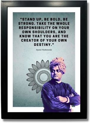 Swami Vivekananda Motivational Quotes Frames for Home Living Room Study Room Photographic Paper