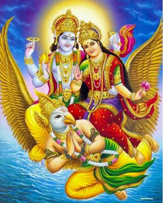 Model No- 1116 Lord Vishnu Laxmi Ji (12x15 size ) Photographic Paper