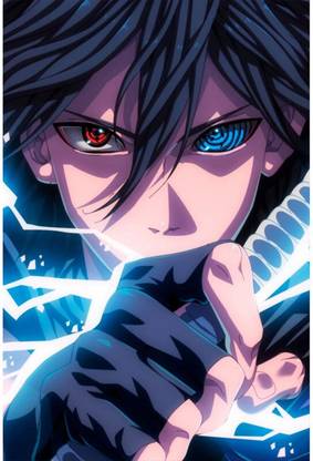 Sasuke uchiha Naruto Anime wall poster REDCLOUD Paper Print