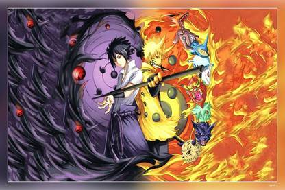 Naruto Shippuuden Uzumaki Naruto Uchiha Sasuke Rinnegan Anime Series Matte Finish Poster Paper Print