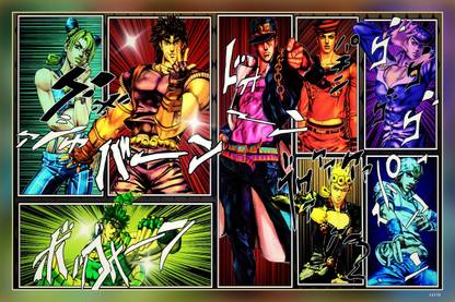 Jojo'S Bizarre Adventure Jotaro Kujo Jonathan Joestar Joseph Joestar Matte Finish Poster Paper Print