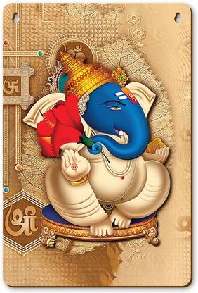 Lord Ganesha Printed 3D MDF Poster For Home Decoration 3D Poster
