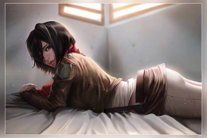 Mikasa Ackerman Shingeki No Kyojin Anime Anime Girls Brunette Matte Finish Poster P-9651 Paper Print
