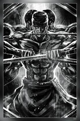 Roronoa Zoro Anime Black One Piece Zoro Matte Finish Poster Paper Print