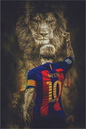 Lionel Messi: The GOAT in Poster Glory: Printed by WK on 300gsm US Imported Paper with Gloss Lamination (Unframed) and Protected by Double Side Tape and an Covered With Extra Sheet for Maximum Safety Photographic Paper