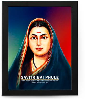 Savitribai Phule (Indian Educationalist) Motivational and Inspirational Quote Poster with Frame for Wall Décor, Pack of 01), Framed, Paper Print