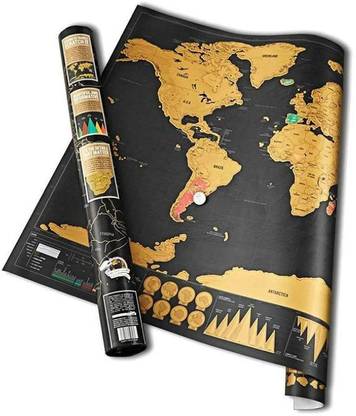 Scratch Off Map Interactive Vacation Poster World Travel Maps (83CM* 60CM) Paper Print