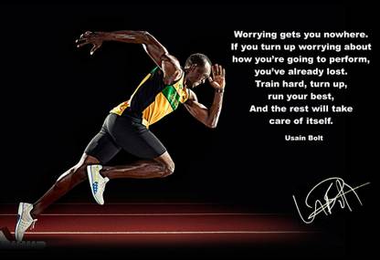 Usain Bolt Quotes (iii) Wall Poster Print on 13x19, Multicolor Paper Print