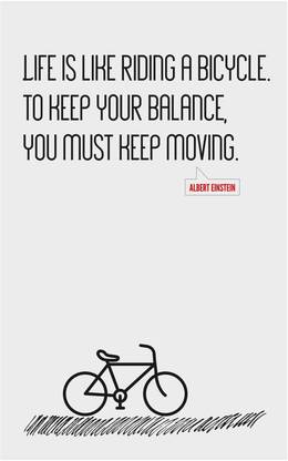 Inephos 'Albert Einstein - Life Is Riding A Bicycle' Inspirational Poster Paper Print