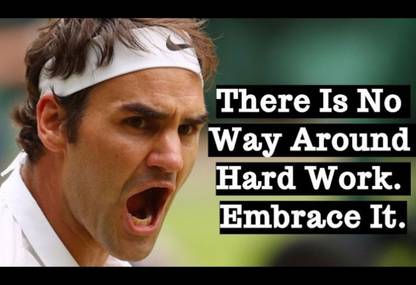 Poster Roger Federer'S Motivational Quotes sl-10047 (Large Poster, 36x24 Inch, Banner Media Print, Multicolor) Fine Art Print