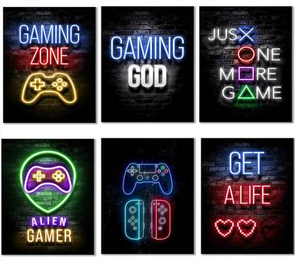 Boys Room | Gaming Room Decor, Fashion Video Game Wall Art Decor, Gaming Posters for Gamer Room Decor, Gaming Room Decor for Boys Game Room Decor (Unframed, 8x10 Inch, 6 Pcs) 3D Poster