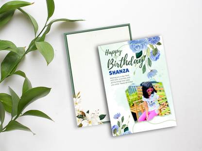 Birthday greeting card with your photo | custom happy birthday card with envelope Fine Art Print