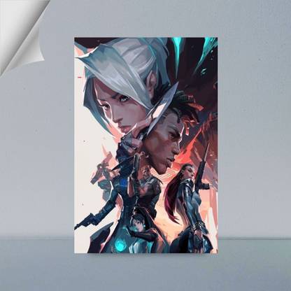VIRGIN ART | JETT REYNA CYPHER BRIMSTONE PHOENIX AN VALORANT AGENT | VALORANT | GAME | 300 GSM A4 FRAMED POSTER FOR WALL Photographic Paper