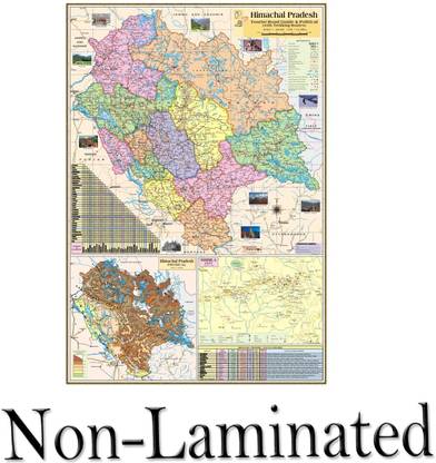 HIMACHAL PRADESH MAP size : 100x70 cm (40"x28" inch) With Fact & Figure Such Area, Poputation, Sex Ratio, Literacy, Place of Tourist Interest Etc. UPDATE – 2020. Paper Print