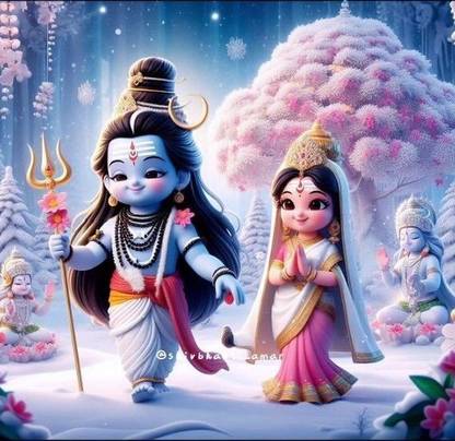 Mahesh mahadev 1868 Multicolour, Matte Vinyl Stickers Printed, 12 x 18 Inch Paper Print
