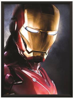 Iron Man 1 Art Movie Suit Wall Poster With Frame A4 Size Photographic Paper