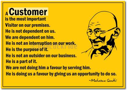 A Customer is God I Mahatma Gandhi Quotes Wall Poster A3 Fine Art Print
