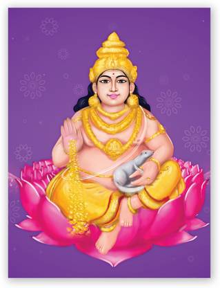 Beautiful Lord Kubera Digital Photo Poster With Uv Textured Size 24 X 18 Inches Fine Art Print