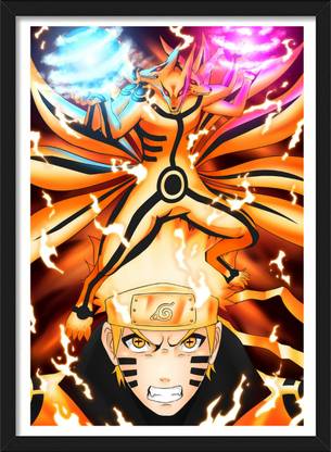 Naruto uzumaki x kurama | Ashura Mode | Naruto Frames & Posters | Anime Frames Paper Print