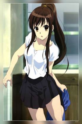 Anime Girls Ponytail Sexy Anime Suzumiya Haruhi Matte Finish Poster Paper Print