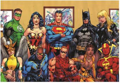 Justice League Comic Style All Wall Poster A3 Size Photographic Paper