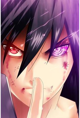 Sasuke Rinegan wall poster adhesive on back REDCLOUD Paper Print