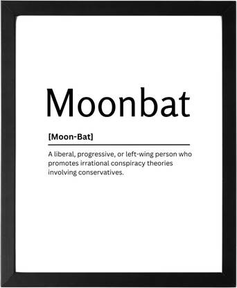 Moonbat 9.5 X 11.5 UNFRAMED Dictionary Definition Art Print Poster Wall Office Home Decor Minimalist Funny Quote Meaning Enhanced Paper Poster Paper Print