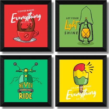 saf Set of 4 Framed Digital Reprint 19 inch x 19 inch Painting