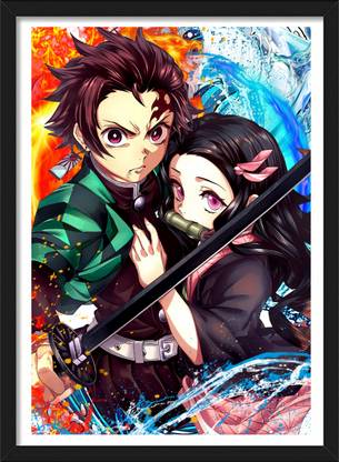 Tanjiro x Nezuko | Demon Slayer Framed Poster | Anime Framed Posters Paper Print