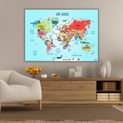world map for Stylish looking drawing room Paper Print