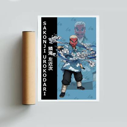 Sakonji Urokodaki from Demon Slayer Paper Print