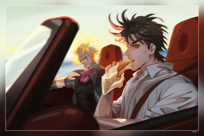 Anime Jojo'S Bizarre Adventure Caesar Anthonio Zeppeli Joseph Joestar Hd Matte Finish Poster Paper Print
