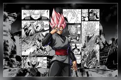 Dragon Ball Dragon Ball Super Black Goku Super Saiyan Rose Matte Finish Poster P-13664 Paper Print