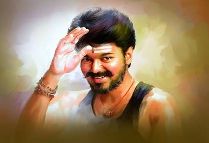 Poster Actor Vijay Digital Art sl-16665 (Large Poster, 36x24 Inches, Banner Media) Fine Art Print